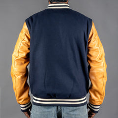RokkerCollege Jacket Navy / Brown MotorradjackeMotorradjackeBritish Parts Luzern