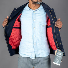 RokkerCollege Jacket Navy / Brown MotorradjackeMotorradjackeBritish Parts Luzern