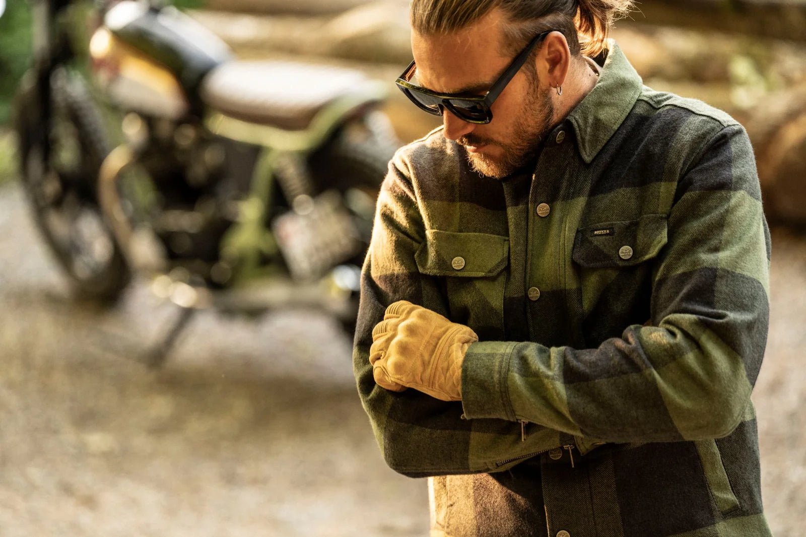 RokkerDakota Rider Shirt OliveMotorradjackeBritish Parts Luzern