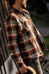 Rokker Memphis Rider Shirt Red/Grey Motorcycle Jacket British Parts Lucerne