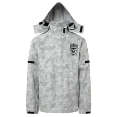 RokkerTRC Rain Set Camo Reflective Grey Motorcycle Jacket British Parts Lucerne