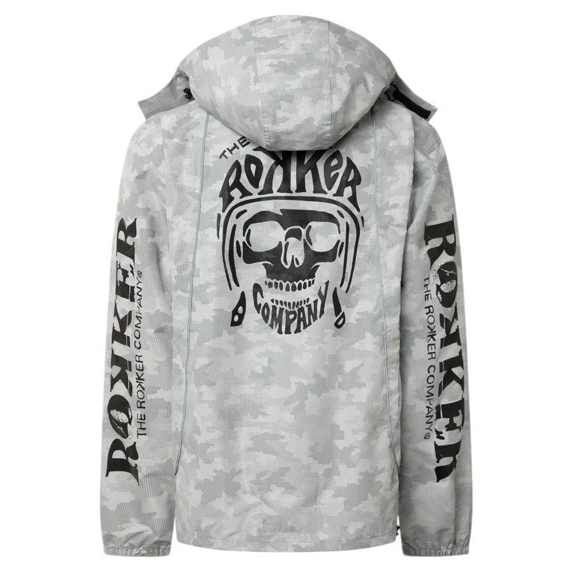 RokkerTRC Rain Set Camo Reflective Grey Motorcycle Jacket British Parts Lucerne