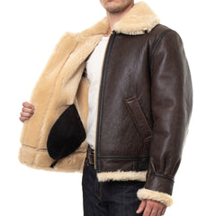 Schott NYCB - 3 Bomber Lederjacke braunLederjackeBritish Parts Luzern