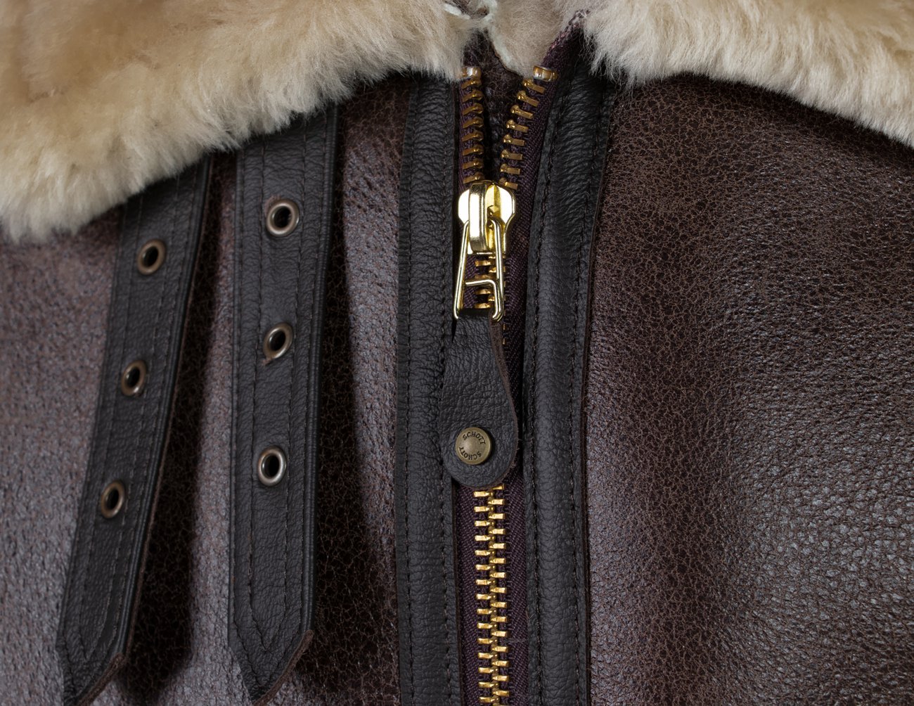 Schott NYCB - 3 Bomber Lederjacke braunLederjackeBritish Parts Luzern