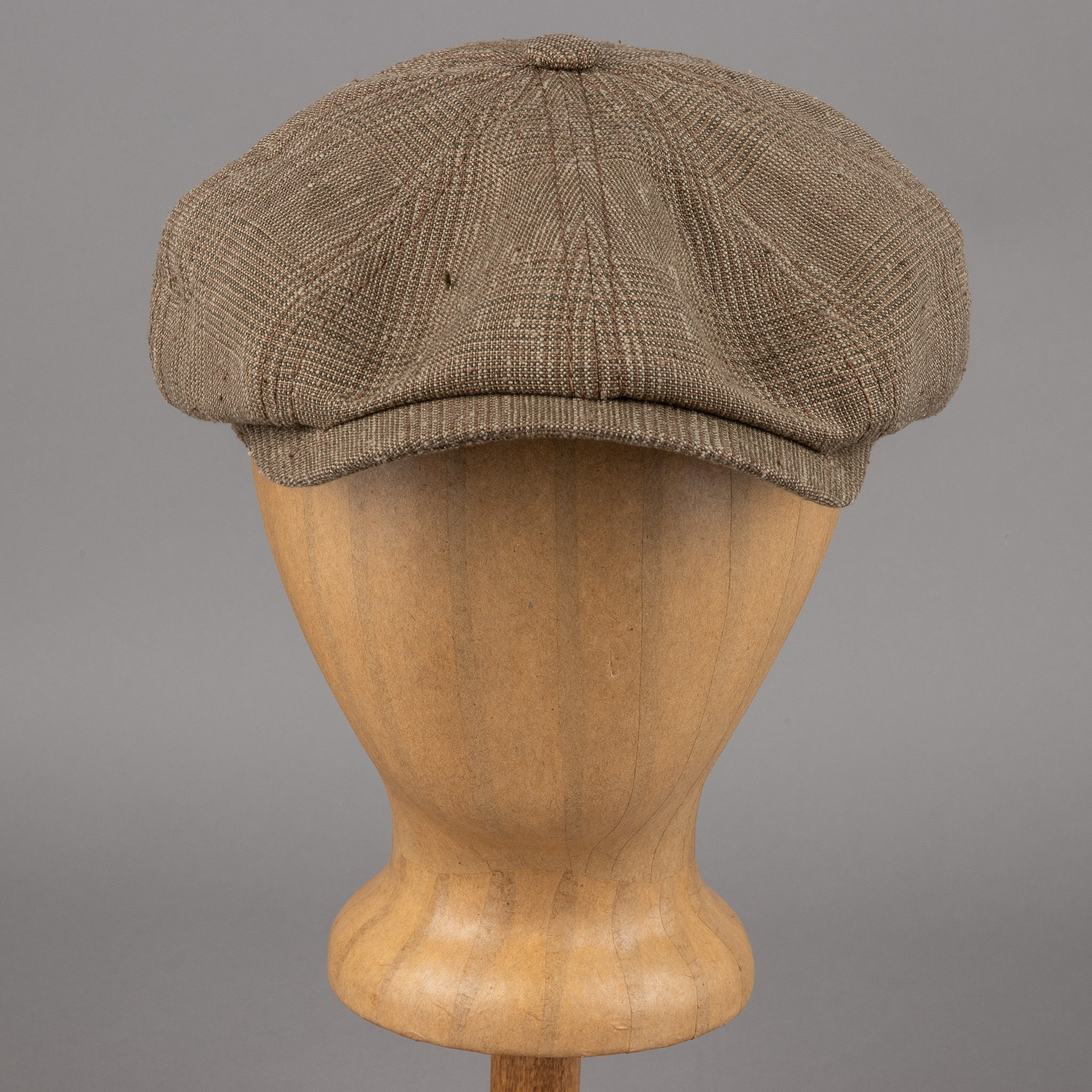 StetsonHatteras Leinen/Seide Glencheck Schiebermütze olivMützeBritish Parts Luzern