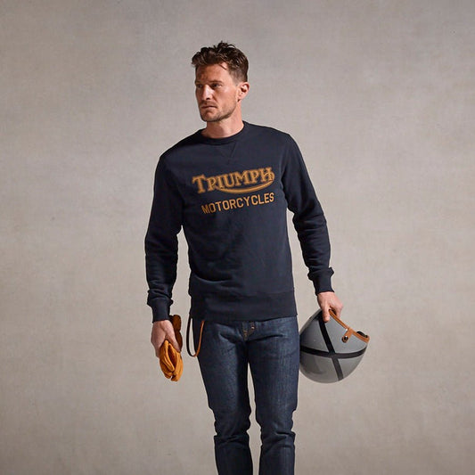Sweat-shirt Triumph Motorcycles Radial noir à manches longues British Parts Luzern