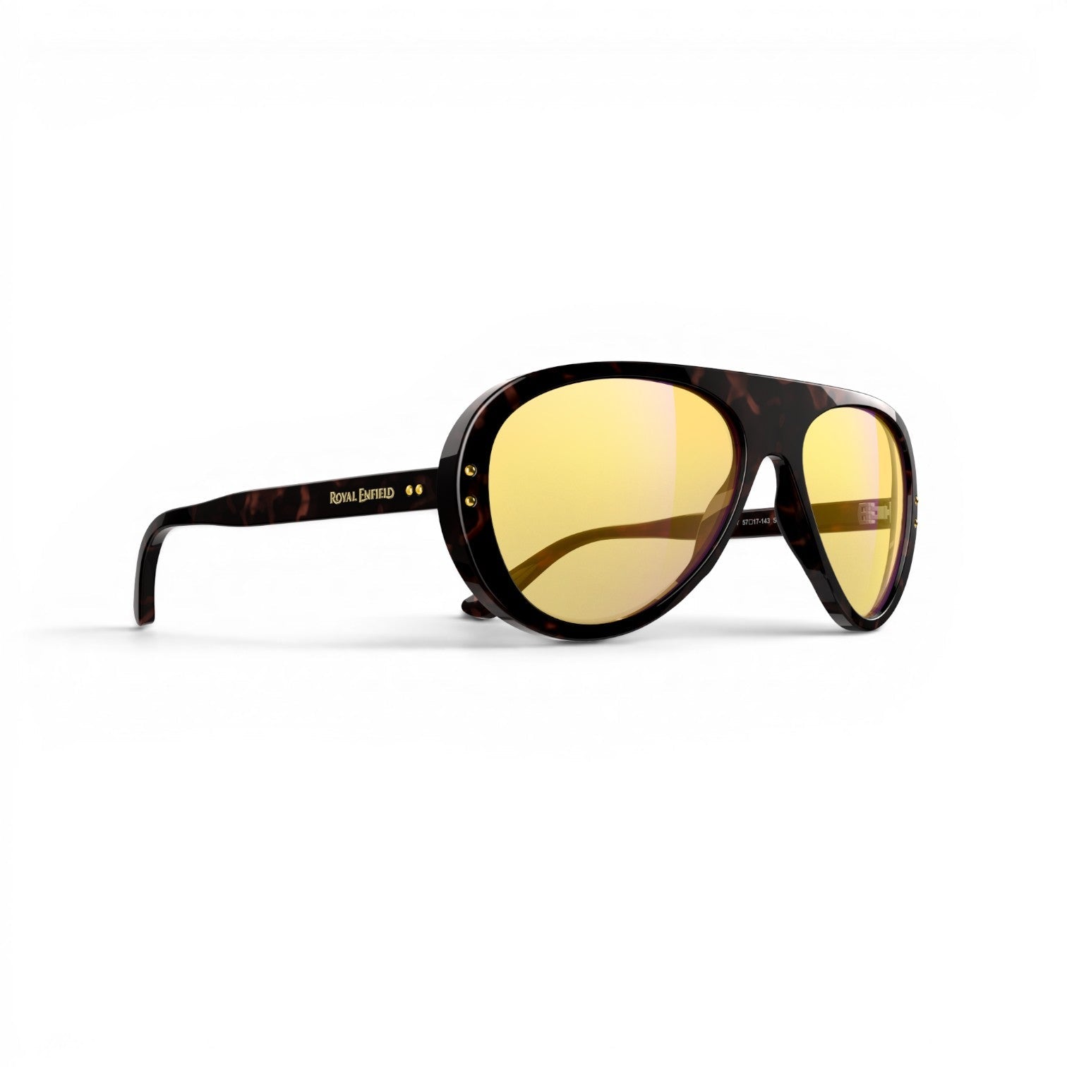Vallon Royal Enfield Classic Edition Sunglasses - Dark Tortoise - Yellow Sunglasses British Parts Lucerne