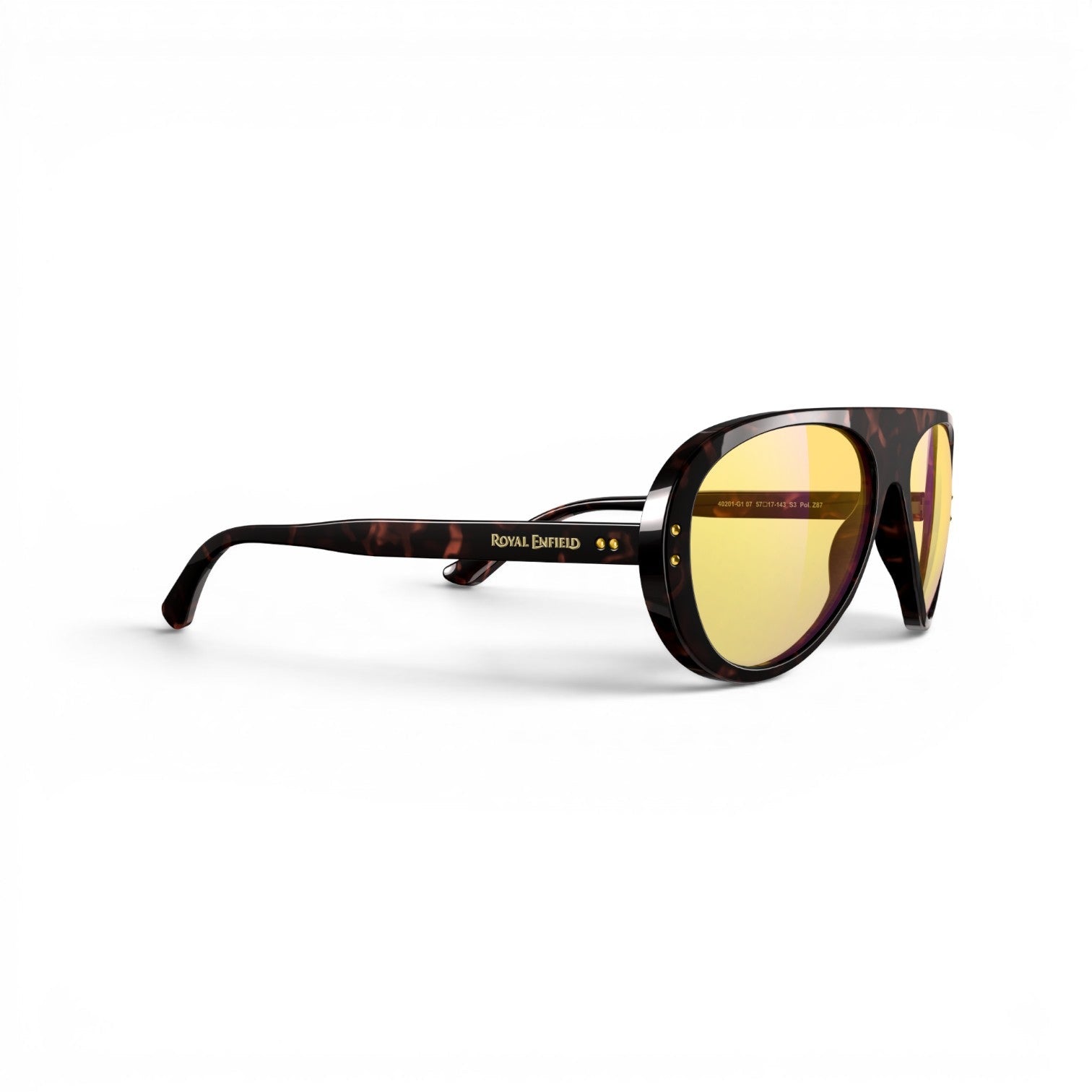 Vallon Royal Enfield Classic Edition Sunglasses - Dark Tortoise - Yellow Sunglasses British Parts Lucerne