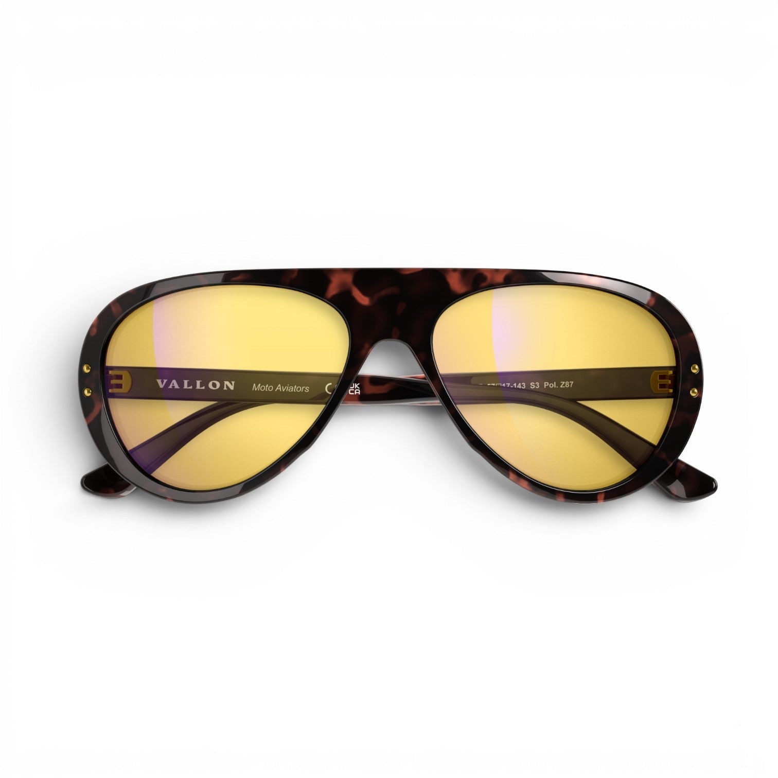 Vallon Royal Enfield Classic Edition Sunglasses - Dark Tortoise - Yellow Sunglasses British Parts Lucerne