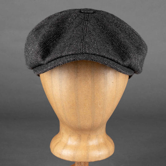 Hatteras Flat Cap Sustainable Cashmere Herringbone Pattern