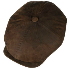 Hatteras Oily Goat goat suede flat cap - mud colored