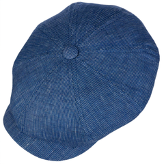 Hatteras Leinen Stripes Schiebermütze blau mit weissen Streifen