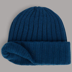 Bonnet en cachemire bleu foncé