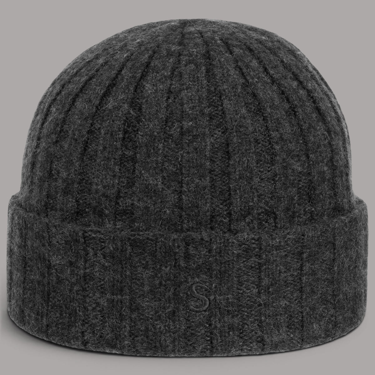 Bonnet en cachemire, couleur anthracite chiné