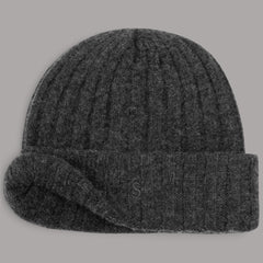 Bonnet en cachemire, couleur anthracite chiné