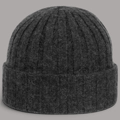 Bonnet en cachemire, couleur anthracite chiné
