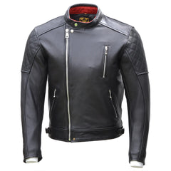 Bobber motorcycle leather jacket in black