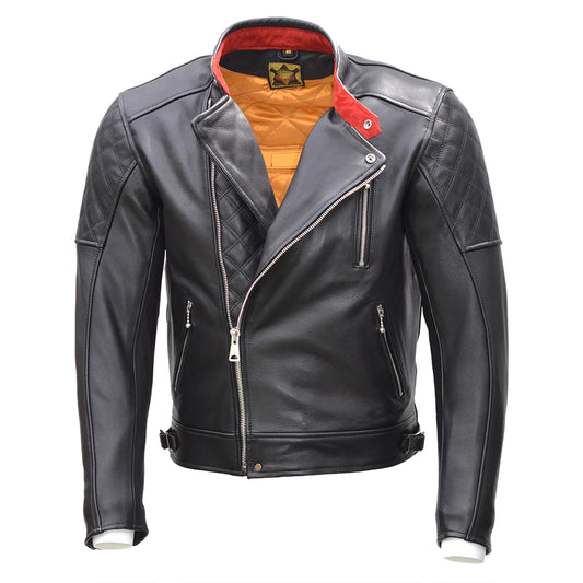 Bobber Motorradlederjacke in schwarz