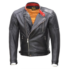 Bobber motorcycle leather jacket in black