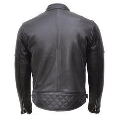 Bobber motorcycle leather jacket in black