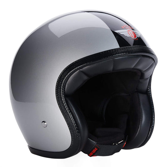 Speedster V4 Motorcycle Helmet Silver Black