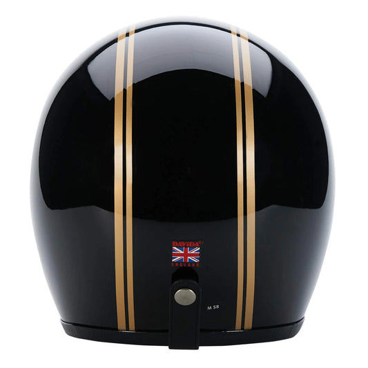Speedster V4 Motorradhelm schwarz mit gold Streifen