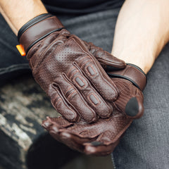 Clanstone D3O motorcycle gloves brown