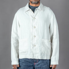 Unisex Jacke Bio Leinen Cropped Light Stone