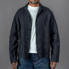 Unisex Jacke Bio Leinen Cropped Deep Black