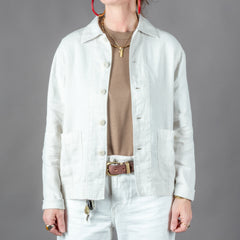 Unisex Jacke Bio Leinen Cropped Light Stone