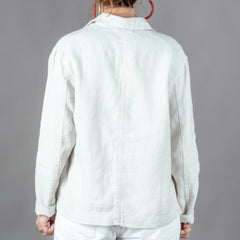 Unisex Jacke Bio Leinen Cropped Light Stone