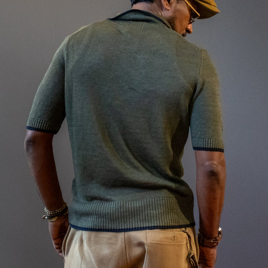 2 Buttons Polo S/S Green-Blue