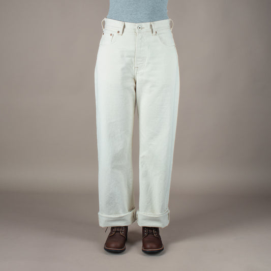 Roslyn Women's Jeans, Uneven Broken Twill, Ecru