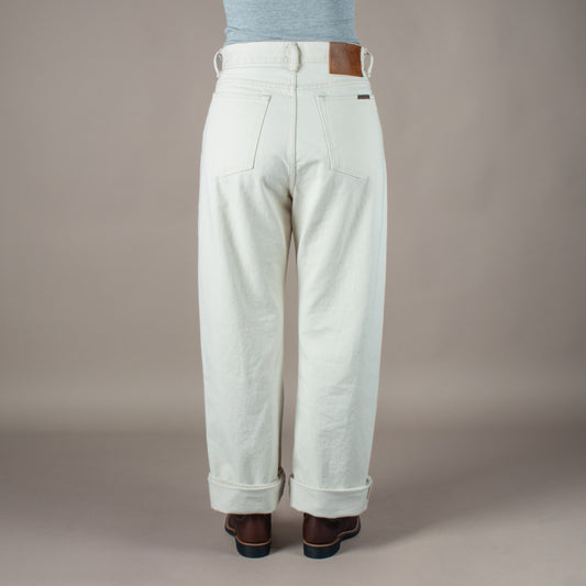 Roslyn Women's Jeans, Uneven Broken Twill, Ecru