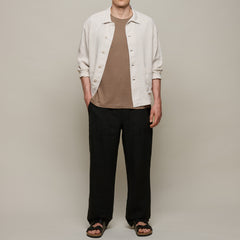 Unisex Jacke Bio Leinen Cropped Light Stone