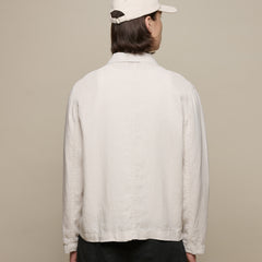 Unisex Jacke Bio Leinen Cropped Light Stone