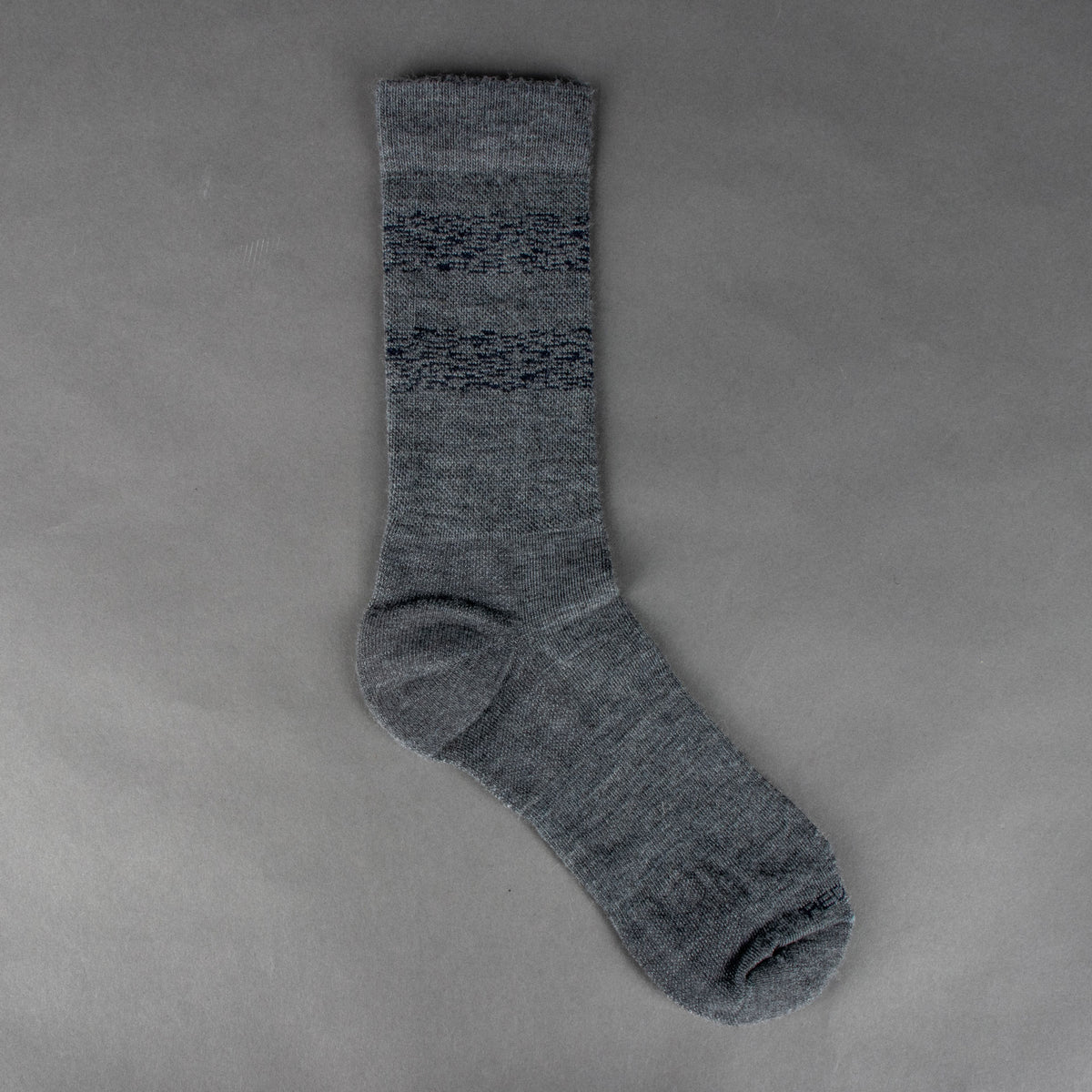 Wool Blend Striped Crew Socken Grau/Navy