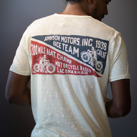 1938 Race Team T-Shirt in Dirty White