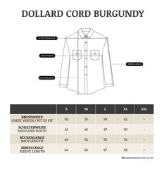 Dollard Shirt Cotton Corduroy Burgundy