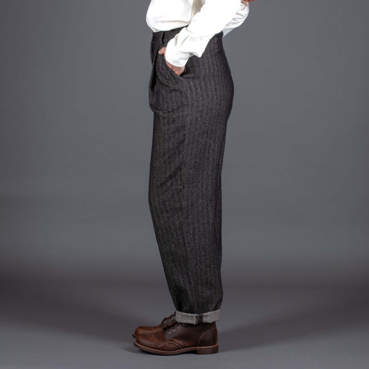 Women's trousers W3302 CP 501 wool linen grey/brown