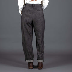 Women's trousers W3302 CP 501 wool linen grey/brown