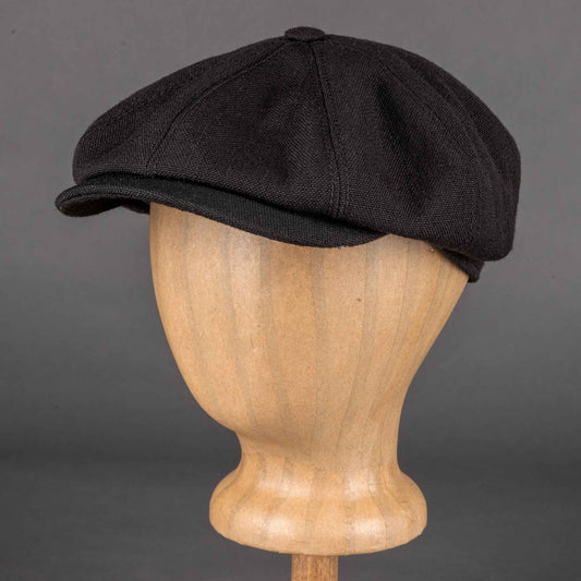 Hatteras wool flat cap selvedge black