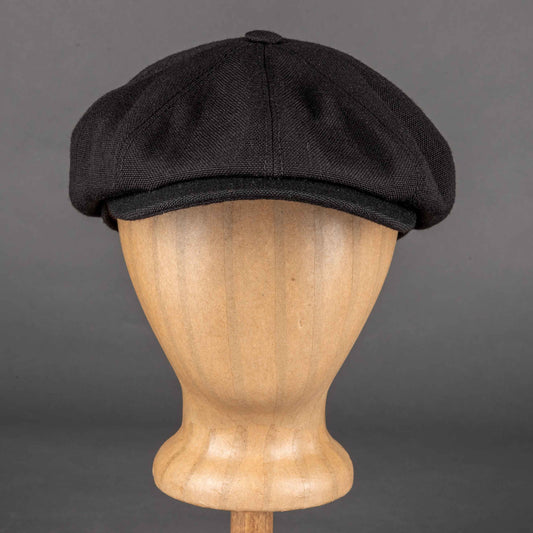 Hatteras wool flat cap selvedge black