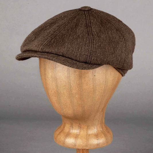 Hatteras wool/linen flat cap mud colored