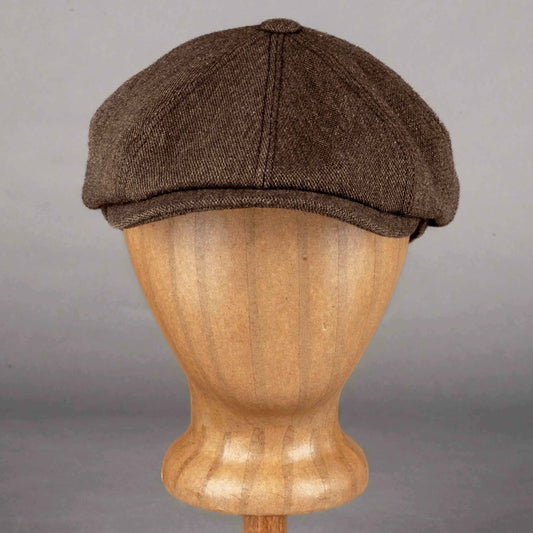 Hatteras wool/linen flat cap mud colored