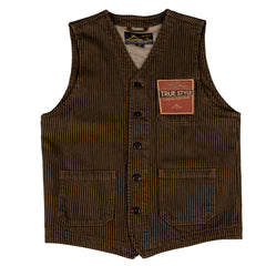 1937 Roamer Vest Hickory Stripes Brown