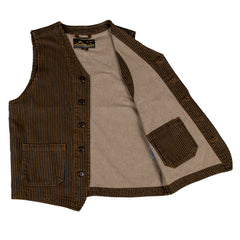 1937 Roamer Vest Hickory Stripes Brown