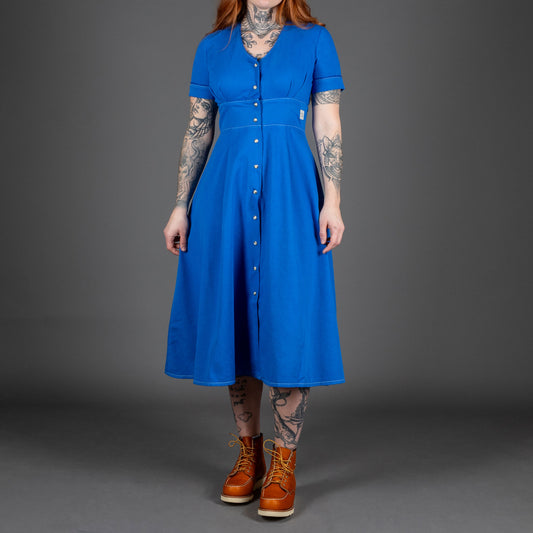Womens Dress Herringbone French Blue