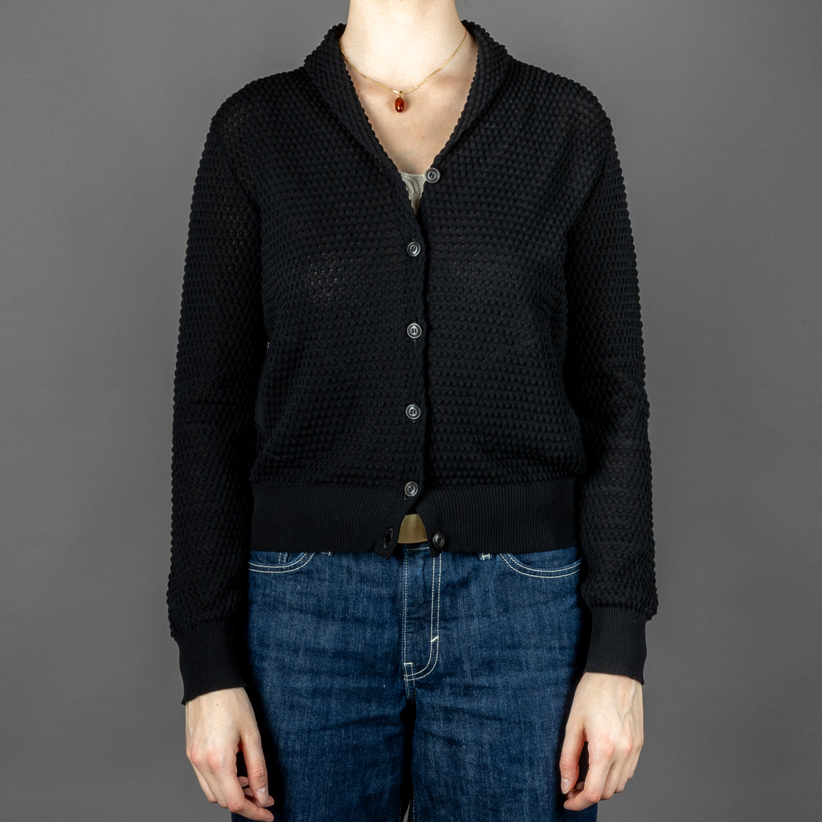 Women's Cardigan with Shawl Collar, Black