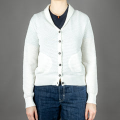Women's Cardigan with Shawl Collar in Ecru